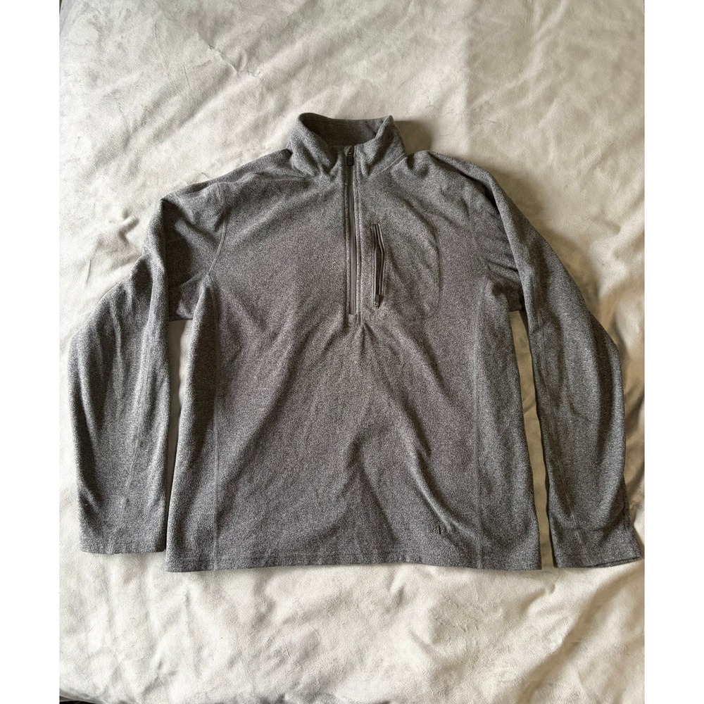 NordicTrack NT Dri Mens Gray Quarter Zip Pullover Fleece Jacket Size M